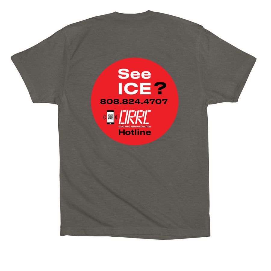 Red Circle (design on back only), a Asphalt Premium Cotton Tee (back-view)