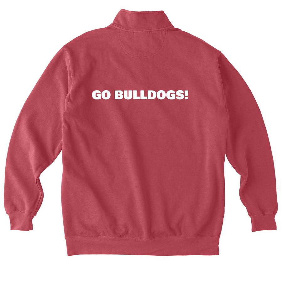 Stanbridge Zip Up Options, a Crimson Comfort Colors Quarter Zip Pullover (back-view)