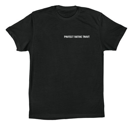 Protect Native Trout - Back Design Black, a Vintage Black Premium Cotton Tee