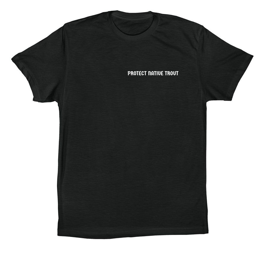 Protect Native Trout - Back Design Black, a Vintage Black Premium Cotton Tee