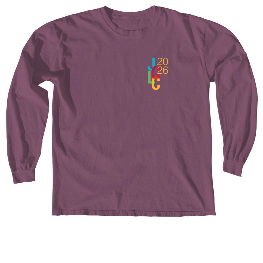 JCLC 2026 T-Shirt, a Berry Comfort Colors Long Sleeve Tee