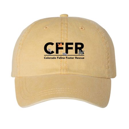 CFFR Hats, a Mustard Printed Pigment Dye Baseball Cap