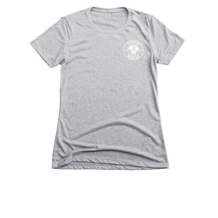 Small logo, a Dark Heather Grey Women's Slim Fit Tee