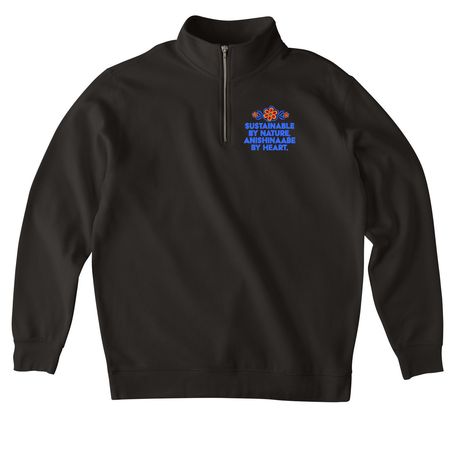 Waasamoowin: The Original Electric Path, a Black Midweight Quarter Zip Pullover