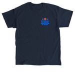 Waasamoowin: The Original Electric Path, a Navy Classic Unisex Tee (back-view)