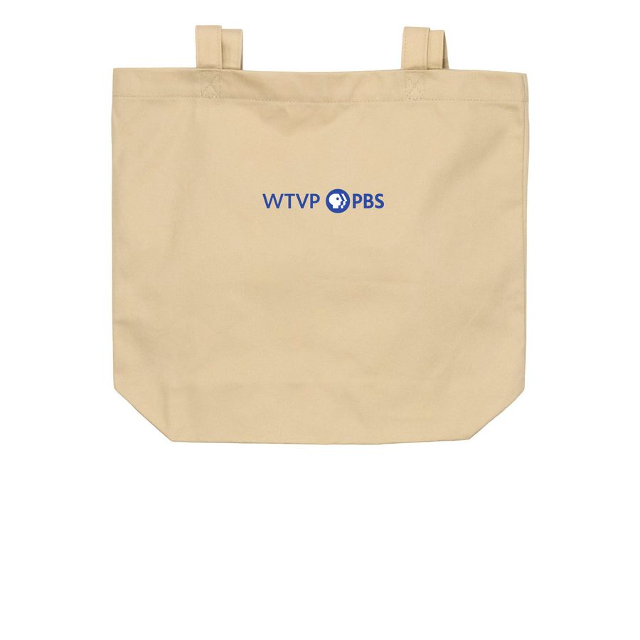 Tote Bags-WTVP, a Oyster Organic Cotton Tote Bag