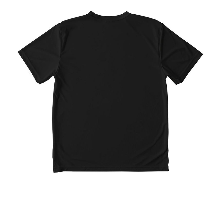 youth performance tee, a Black Youth Performance Tee (back-view)