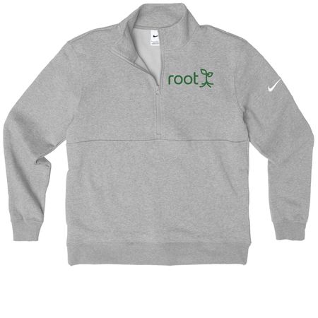 Nike Club Fleece Half Zip Pullover, a Dark Grey Heather Nike Club Fleece Half Zip Pullover