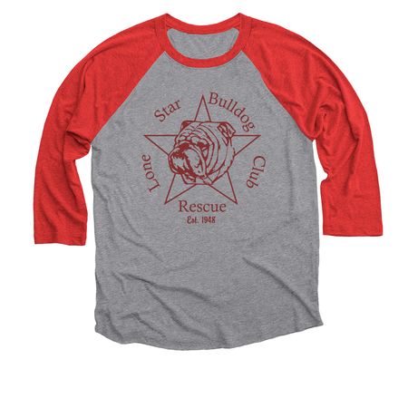 Serving up second chances, a Red and Premium Heather 3/4 Sleeve Baseball Tee