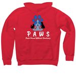 PAWS Paw Top, a Red Premium Pullover Hoodie (back-view)