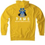 PAWS Paw Top, a Gold Heavyweight Pullover Hoodie (back-view)
