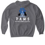 PAWS Paw Top, a Charcoal Gildan Softstyle Pullover Hoodie (back-view)