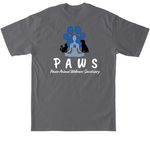 PAWS Paw Top, a Charcoal Tall Classic Unisex Tee (back-view)