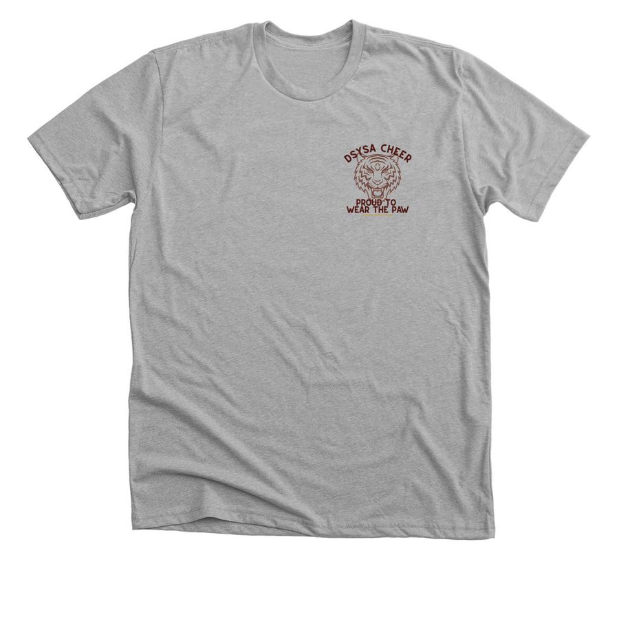 DSYSA Cheer - Proud to Wear the Paw, a Athletic Heather Premium Unisex Tee