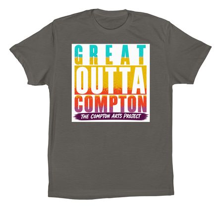 GREAT OUTTA COMPTON BY CAP, a Asphalt Premium Cotton Tee