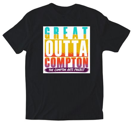 GREAT OUTTA COMPTON BY CAP, a Black Softstyle Cotton Tee