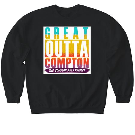GREAT OUTTA COMPTON BY CAP, a Black Softstyle Crewneck Sweatshirt
