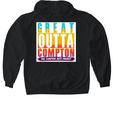 GREAT OUTTA COMPTON BY CAP, a Black Gildan Softstyle Pullover Hoodie