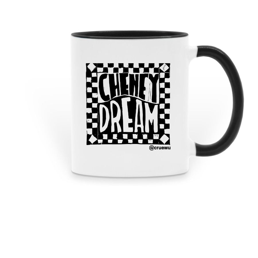Cheney dreaming mug, a Black Two-Tone Ceramic Mug