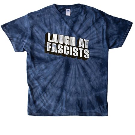 Laugh at Fascists: Minimalist Shirt!, a Navy Classic Tie Dye Tee