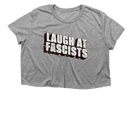 Laugh at Fascists: Minimalist Shirt!, a Athletic Heather Women?s Flowy Cropped Tee