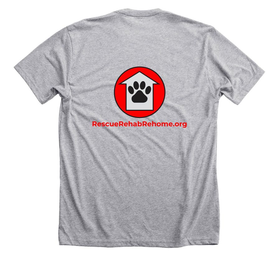Rescue Rehab Rehome Fundraiser, a Athletic Heather Premium Unisex Tee (back-view)