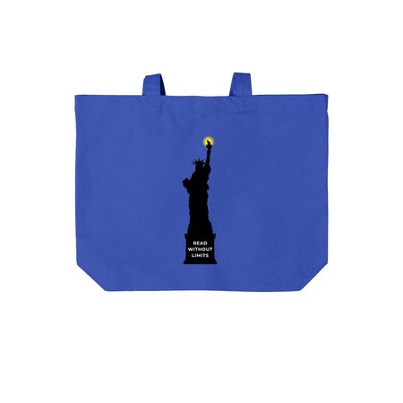 Read Without Limits (Tote), a True Royal Cotton Canvas Tote Bag