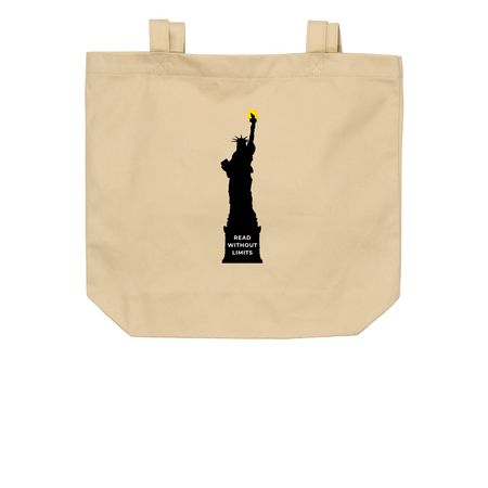 Read Without Limits (Tote), a Oyster Organic Cotton Tote Bag