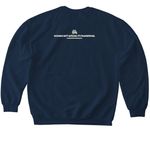 GA Teddy Bear, a Navy Softstyle Crewneck Sweatshirt (back-view)