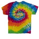 "Too many rainbow flags" (Tie Dye), a Moondance Classic Tie Dye Tee (back-view)