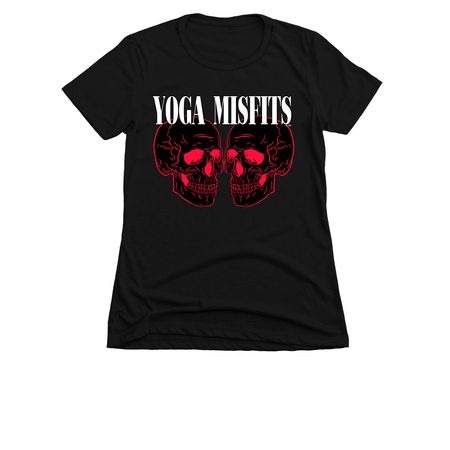 Yoga Misfits Skellies Tee, a Black Women's Slim Fit Tee