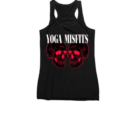 Yoga Misfits Skellies Tee, a Black Women's Racerback