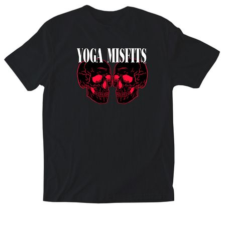 Yoga Misfits Skellies Tee, a Black Softstyle Cotton Tee