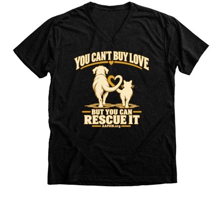 Rescue Love&nbsp;, a Black Heather Premium V-Neck Tee