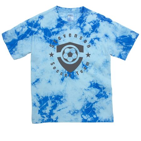 Stevenson Soccer, a Sky Blue Youth Crystal Tie Dye Tee