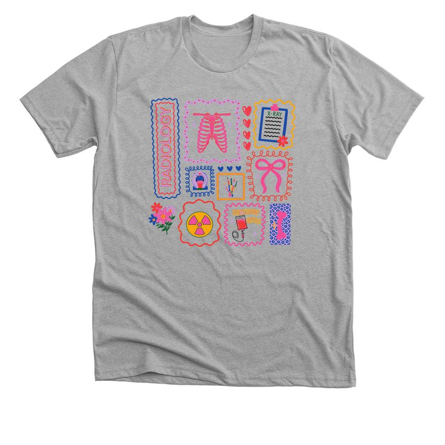 Radiology cutesy design, a Athletic Heather Premium Unisex Tee