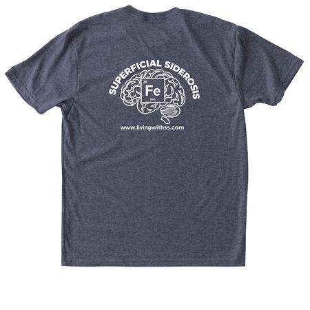 SUPERFICIAL SIDEROSIS, a Vintage Navy Triblend Unisex Tee (back-view)