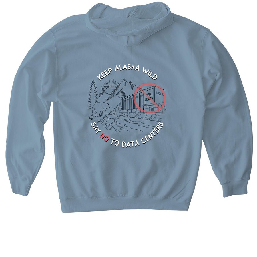Simple Keep Alaska Wild Hoodies, a Stone Blue Gildan Softstyle Pullover Hoodie
