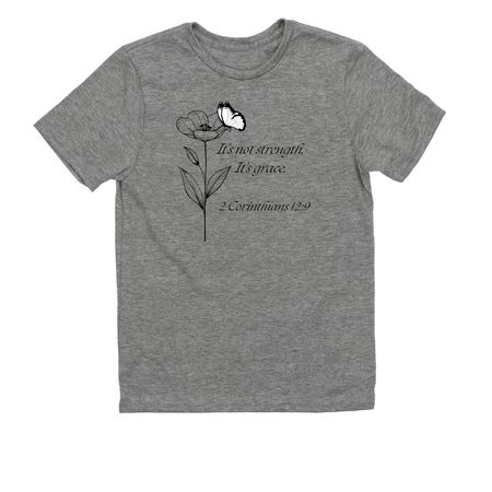 It isn?t strength, it?s grace, a Aluminum Grey Allmade Youth Eco Triblend Tee