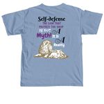 My Lion Laid Down With My Sheep, a Washed Denim Comfort Colors Unisex Tee (back-view)