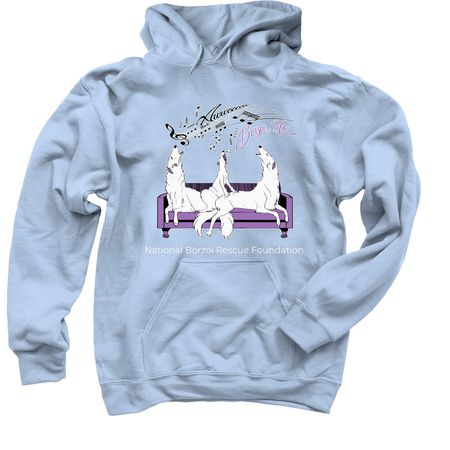 Borzoi Life, a Light Blue Pullover Hoodie