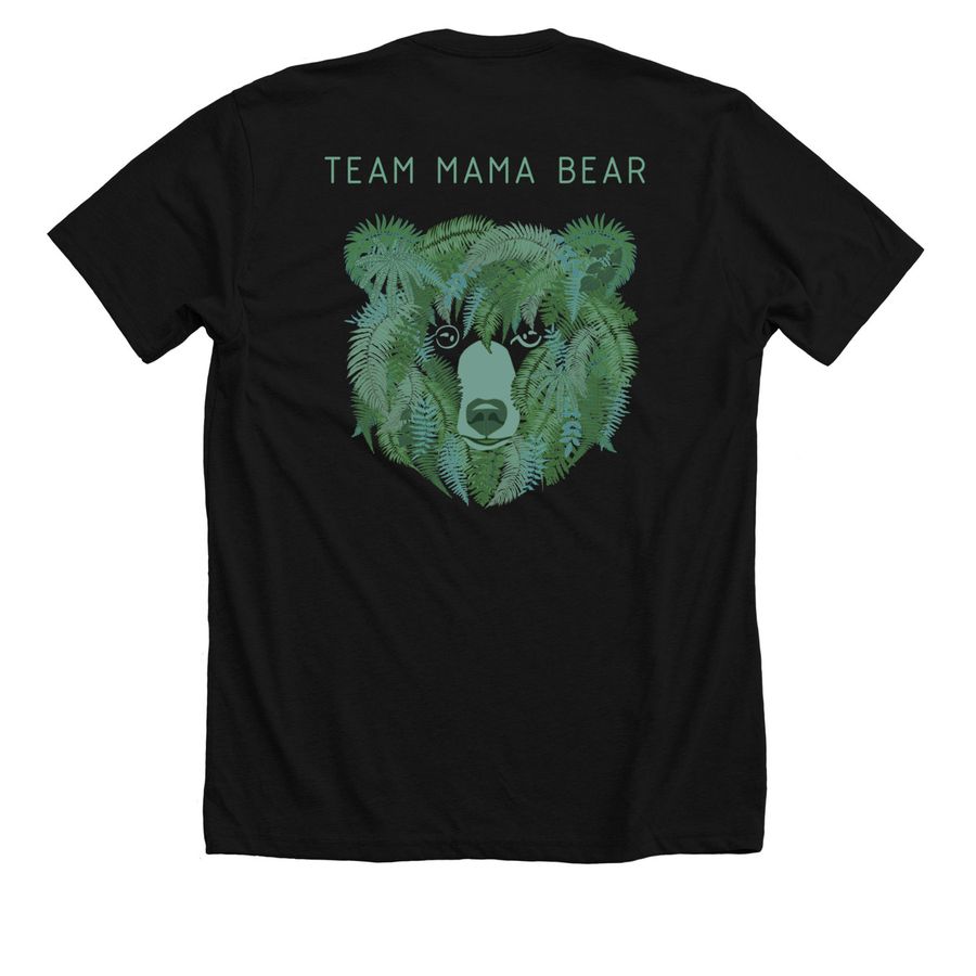 Team Mama Bear, a Solid Black Blend Premium Unisex Tee (back-view)