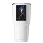 Divine Justice Mission Tumbler, a White Insulated Tumbler (back-view)