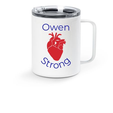 Owen Strong travel coffee mug, a White Stainless Steel Travel Mug