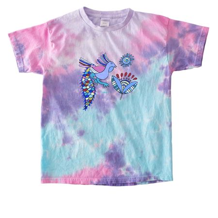 Sydney's Peacock, a Cotton Candy Youth Tie Dye Tee