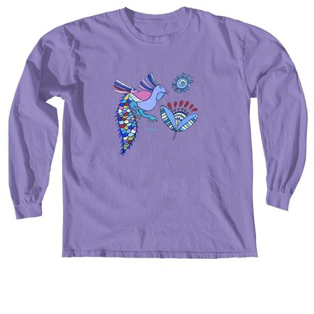 Sydney's Peacock, a Violet Comfort Colors Long Sleeve Tee