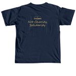 30th Tee or Hoodie: Not Charity, Solidarity, a True Navy Comfort Colors Unisex Tee (back-view)
