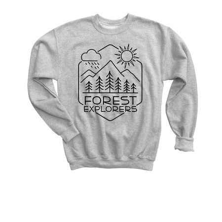 Forest Explorers, a Sport Grey Youth Crewneck Sweatshirt