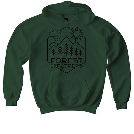 Forest Explorers, a Forest Green Youth Pullover Hoodie