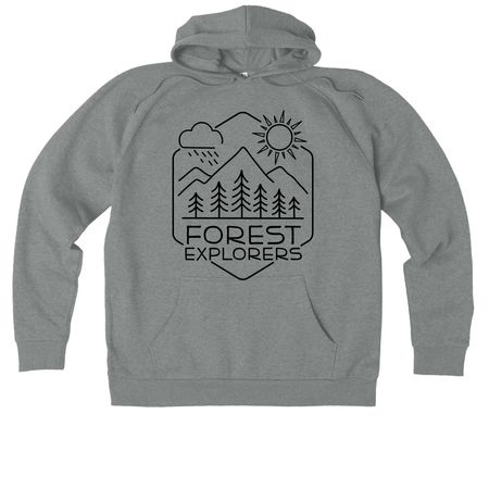 Forest Explorers, a Aluminum Grey Heather Allmade Organic CVC Pullover Hoodie